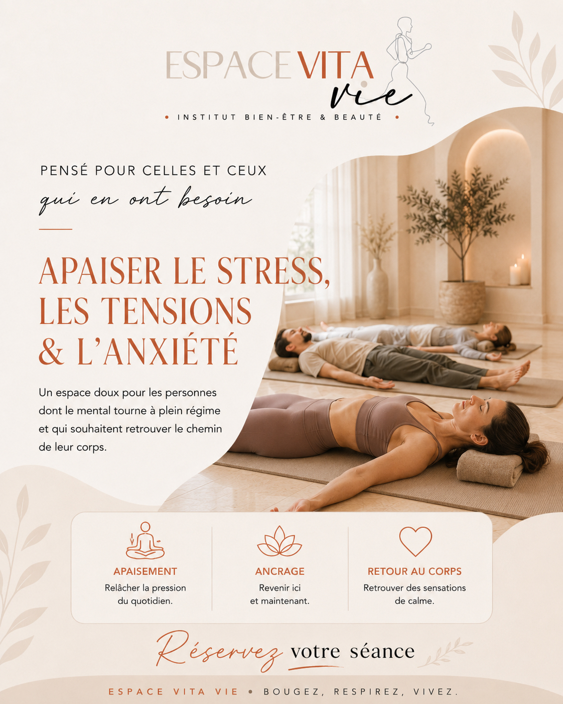 Séance de relaxation guidée à l'Espace Vita Vie